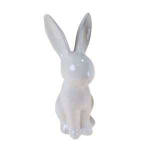 Hase aufrecht Keramik weiß 19x9x7cm Osterhase Ostern Frühling Figur