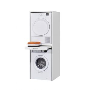 70-181-17 WASHTOWER 1 Weiß Putzschrank Waschmaschine Trockner Mehrzweck Hauswirtschaftsraum