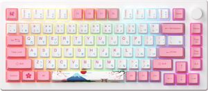 Akko MOD007B PC Tokyo Kabellos Magnetische Tastatur, QWERTY US, RGB, Pink Magnetic Switch