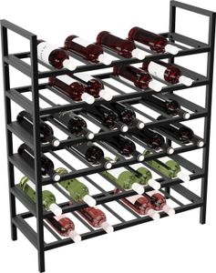 MetaloPro Weinregal Jerez – Schwarzes Metallregal Für 60 Weinflaschen, Robustes Design, Ideal Für Küche, Keller Oder Bar – 95×80×30cm