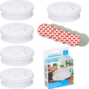 5x Rauchmelder 85dB Inkl. 9V Batterie + 3M Klebepad Set Feuermelder 5x Rauchmelder 85dB Inkl. 9V Batterie + 3M Klebepad Set Feuermelder