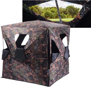 COSTWAY Jagdzelt mit 360°-Weitsicht für 2 Personen, Jagdunterstand Bodenzelt mit Tragetasche, Spanngurten und Erdspießen (148 x 148 x 170 cm)