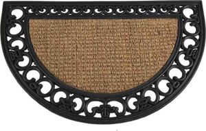 SIENA GARDEN Gummimatte Gazelle halbrund, Gummi/Kokos schwarz/natur, mit Kokosfaser