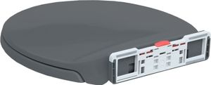 vidaXL Toilettensitz mit Absenkautomatik Quick-Release Grau Oval
