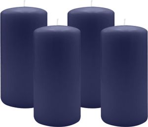 4er Set Adventskranzkerzen Nachtblau Dunkelblau Ø 100 x 200 mm