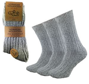 Garcia Pescara 3 Paar Norweger Socken Grau Größe 43-46 Wintersocken aus 30% Wolle für warme Füße