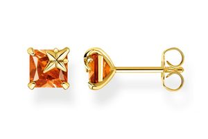 Thomas Sabo H2116-472-8 Damen-Ohrringe Orangefarbener Stein mit Stern Goldfarben