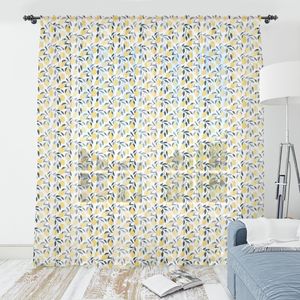 ABAKUHAUS Zitronen Wandteppich,  Illustration von Repetitive Sour Zitrusfrüchte mit Blättern, Wohnzimmer Schlafzimmer seidiges Satin Wandtuch, 210 cm x 274 cm, Dunkel Petrol Blau Senf