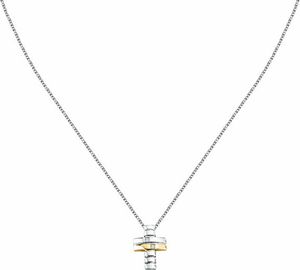 Halskette aus recyceltem Silber mit Diamanten Kreuz Diamanten SAYE02