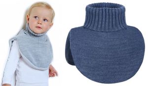 GKA Baby Kinder Strickeinsatz jeansblau Schal Halswärmer 2-4 Jahre hinten und vorne mit Fleece gefüttert Strick Schal