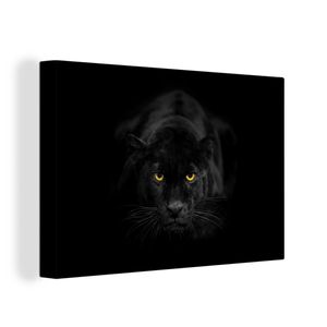OneMillionCanvasses® Malba na plátně Nástěnná malba na plátně - Panter - Zvířata - Černá - Oči - 90x60cm