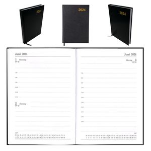 Buchkalender 2024 A5 Hardcover Chefplaner Kalenderbuch Tageskalender MO-FR / SA+SO je eine Seite 332 Seiten