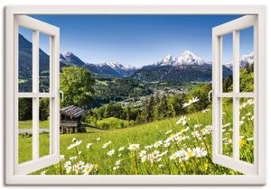 JFL Photography: Fensterblick - Malerische Landschaft in den Bayerischen Alpen, Deutschland, Produkt:Leinwand, Größe (HxB):70x100 cm / Leinwand