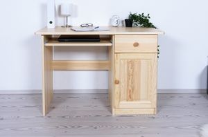 Schreibtisch Kiefer massiv Vollholz natur Junco 190 - Abmessungen: 74 x 110 x 55 cm (H x B x T)
