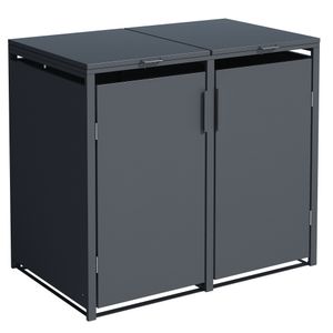 DEGAMO Mülltonnenbox  2er MÜNCHEN 132x80x116cm für Tonnen 120 und 240 Liter, grau