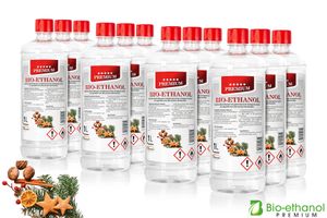 Ladanas® Bioethanol Premium 1Lx12 – WEIHNACHTSDUFT -96,6% - fürEthanol-Kamin -Feuerstelle -Tischkamin -BESTE QUALITÄT-Zertifikat ISO 9001:2015