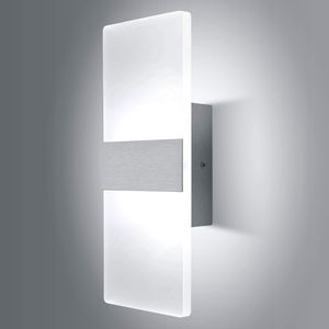 LED Wandleuchte innen 12W Wandlampe Modern Acryl Wandbeleuchtung fuer Wohnzimmer Schlafzimmer Treppenhaus Flur, Kaltweiss