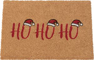 Weihnachts Fußmatte HO HO HO aus Kokosfasern - 60 x 40 cm - Türmatte im weihnachtlichen Design für Innen und Außen - Fußabtreter Schmutzfangmatte Türvorleger Weihnachten Deko