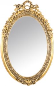 Casa Padrino Luxus Barock Wandspiegel Oval Gold 160 x 110 cm - Massiv und Schwer - Goldener Spiegel