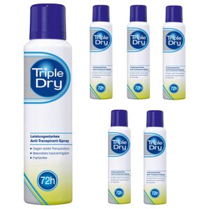 TRIPLE DRY Deo-Spray anti-transpirant parfümfrei 72 h Schutz 6 x 150 ml