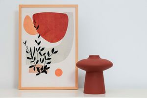 Evila Originals, Porcini - Tile Red, váza, kachľová červená, 100 % keramika, 18 x 18 x 21 cm