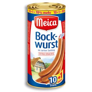 Meica Bockwürstchen extra knackig 10 Würstchen+1 (1,6kg Dose)