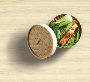 Dampfgarer aus Bambus, traditioneller Bambusdämpfer, Pure Oriental für Reis, Fleisch, Dim Sum und Gemüse