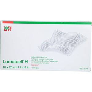 LOHMANN & RAUSCHER Lomatuell H Vaseline Tamponadenstreifen 10 x 20 cm 10 Stück