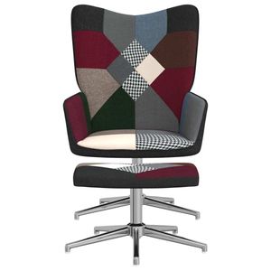 vidaXL Relaxsessel mit Hocker Patchwork Stoff