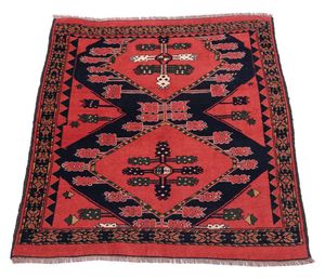 Morgenland Afghan Teppich - 154 x 126 cm - rot