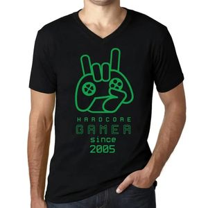 Herren Grafik T-Shirt V-Ausschnitt Hardcore-Joystick-Gamer seit 2005 – Hardcore Joystick Gamer Since 2005 – Geschenk 19. Geburtstag Jahrestag 19 Jahre