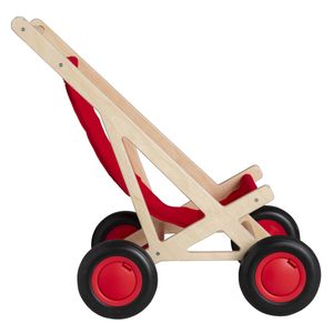 Van Dijk Toys Holzpuppenwagen / Puppenbuggy - Rot (Kindergartenqualität)
