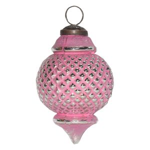 Clayre & Eef Weihnachtskugel Ø 8 cm Rosa Glas