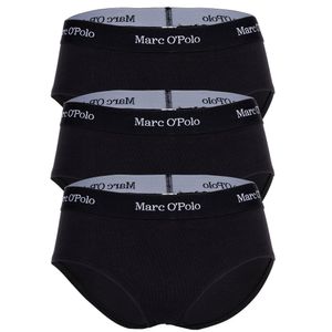 Marc O Polo Damen Panties, 3er Pack - Logobund, Organic Cotton Stretch, Basic Schwarz L