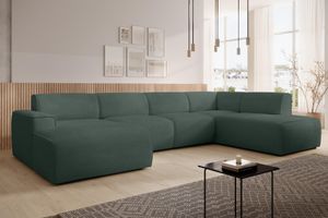 AX LIVING XXL Sofa U Form Didim Grün 378cm breit modern & großzügig R