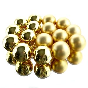 Christbaum-Mini-Kugeln Light Gold goldfarben Ø 3,5 cm aus Glas - 16er Set