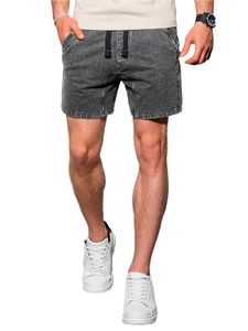 Herren Chino Shorts Kurzhose Kurze Hose Bermuda Slim Fit Elegant Sommer Freizeit Basic 100% Baumwolle Dunkelblau S-XXL Ombre W293 Schwarz L