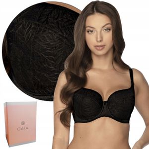 Gaia Damen Bügel BH leicht gepolstert Unterwäsche 758 Micaela, schwarz 2, 85G