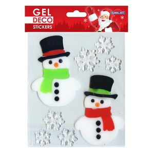 Gel-Sticker Weihnachten für Fenster - Schneemann-Duo