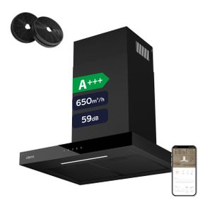 CIARRA A+++ Odsávač pár 650 m³/h 60cm nástenný odsávač pár WIFI +APP & Touch Control Boost VMB6102