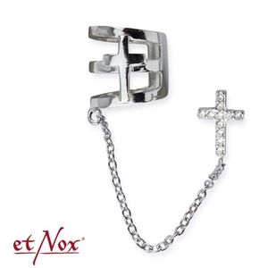 etNox Ohrklemme „Kreuz“: Ear Cuff Ohrstecker Silber 925