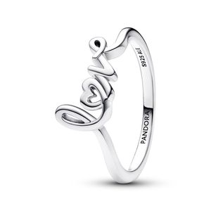 Pandora 193058C00 Dámský prsten s ručně psaným nápisem Love Sterling Silver Velikost 54