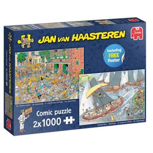 Jumbo Jan Van Haasteren Puzzle Dutch Traditions 2X 1000 elementów + plakat