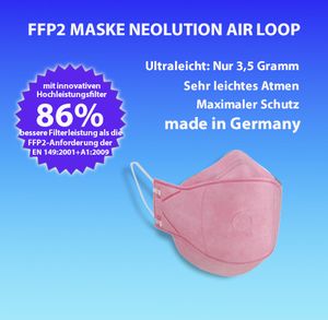 10x FFP 2 Neolution®Air Loop / Germany / ultraleicht nur 3,5 Gramm/Rosa