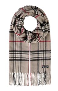 FRAAS Schal Cashmink® Scarf with FRAAS Plaid Camel Grey grau mehrfarbig