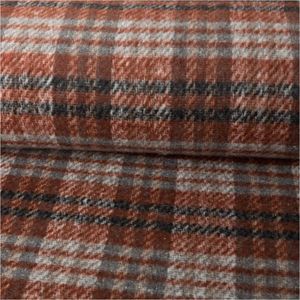 Jacquard Mantelstoff gebürstet Karos braun grau schwarz 1,45m Breite