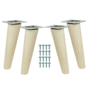 Möbelfüße 15 cm Höhe Holzfüße schräg aus Buche Holzmöbelfüße Tischbeine Möbelbeine Holz Schrank Beine Kegel 4 Stück