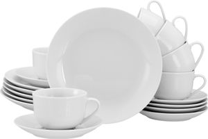 CreaTable, 21924, Luna Weiss, Kaffeeservice 18-tlg, Porzellan CreaTable, 21924, Luna Weiss, Kaffeeservice 18-tlg, Porzellan