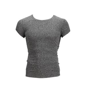 Männer Strick Rundhalsausschnitt Kurzarm Tops Casual T-Shirt Bluse Pullover Tunika Tee,Farbe: Grau,Größe:L