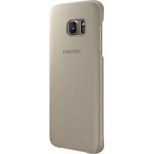 Samsung, Samsung EF-VG935LU Hartledertasche für Galaxy S7 Edge G935, Gelbgrau